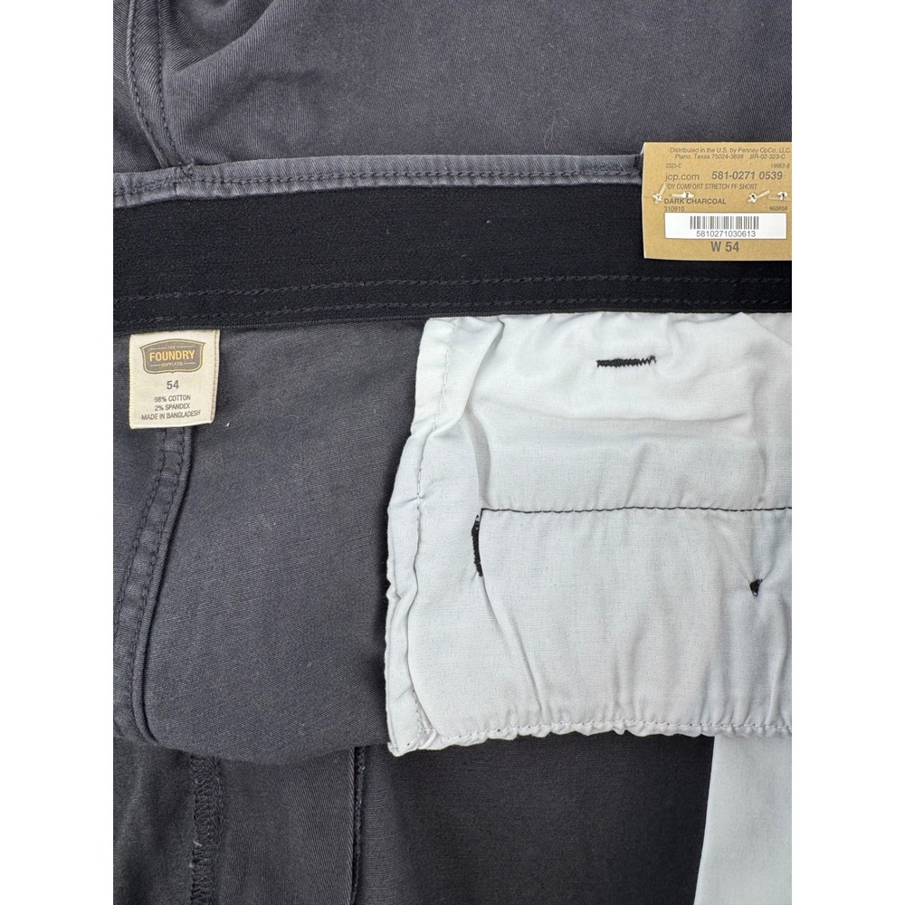NWT The Foundry Big & Tall Mens‎ Size 54 Flat Front Shorts Dark Charcoal Gray - Picture 8 of 9